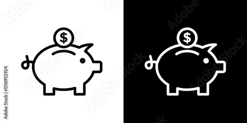 Piggy bank icon symbol concept for graphic design, Website, UI. Svg