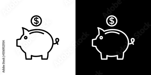 Piggy bank icon symbol concept for graphic design, Website, UI. Svg