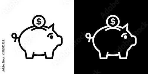 Piggy bank icon symbol concept for graphic design, Website, UI. Svg