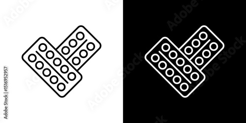 Pill blister pack icon symbol concept for graphic design, Website, UI. Svg