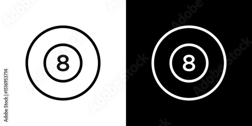 Pool 8 ball icon symbol concept for graphic design, Website, UI. Svg