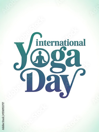 International Yoga day social media post Yoga Motivation Mindful Living, Celebrate Yoga typography text on a White background