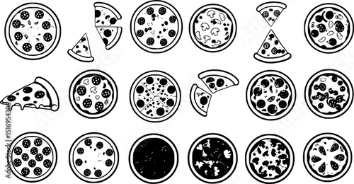 pizza icon modern style vector
