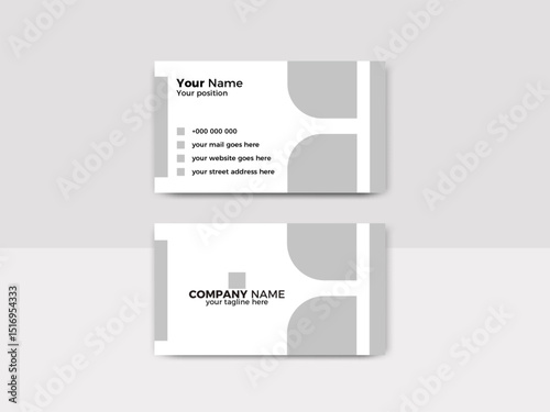 Business card modern and luxury design vector. Minimal and clean name card.