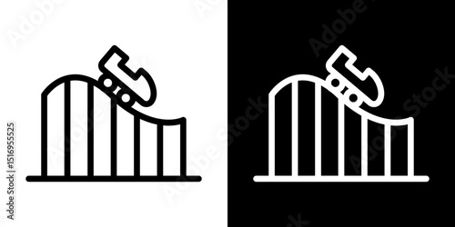 Roller coaster icon symbol concept for graphic design, Website, UI. Svg