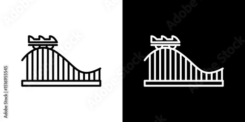 Roller coaster icon symbol concept for graphic design, Website, UI. Svg