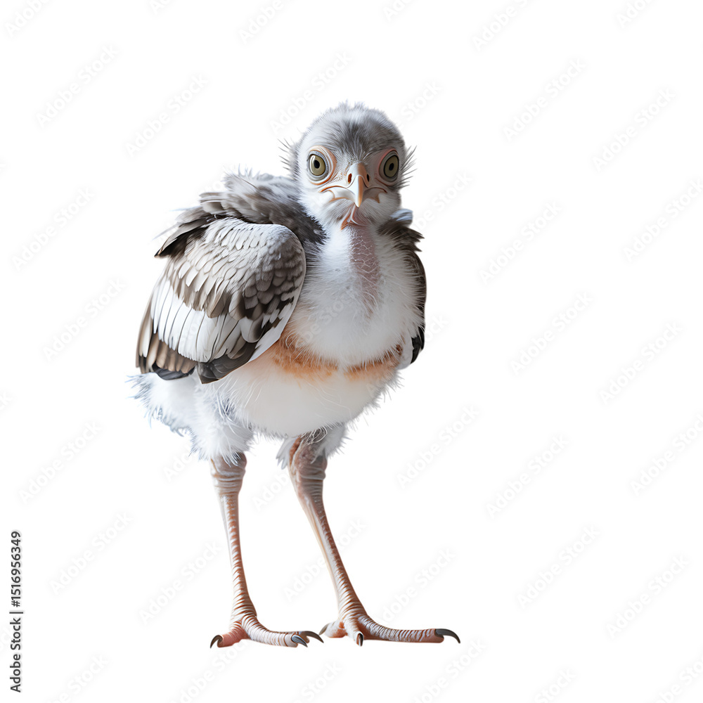Obraz premium An endearing chick explores the world with wide eyed wonder set against on transparent background