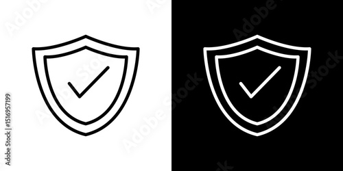 Shield check icon symbol concept for graphic design, Website, UI. Svg