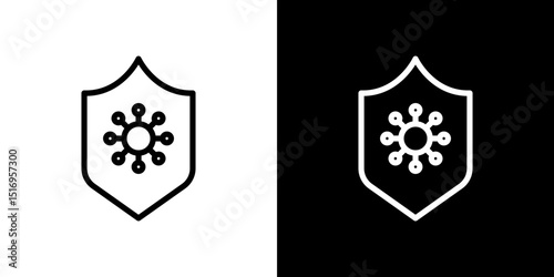 Shield virus icon symbol concept for graphic design, Website, UI. Svg