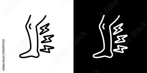 Shin pain icon symbol concept for graphic design, Website, UI. Svg