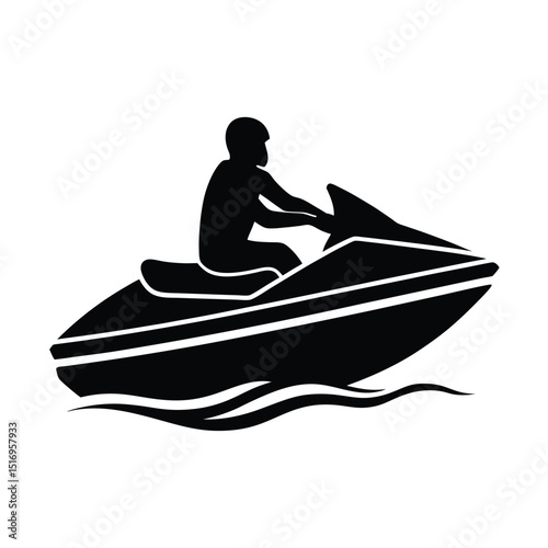 Personal watercraft vector silhouette  