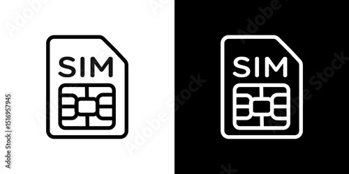 Sim card icon symbol concept for graphic design, Website, UI. Svg