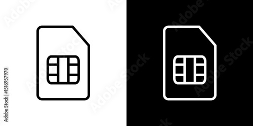 Sim card icon symbol concept for graphic design, Website, UI. Svg