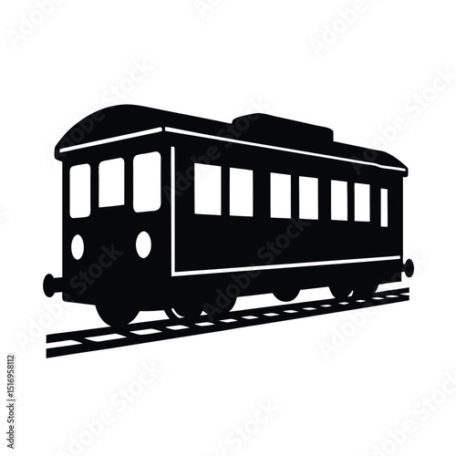 Railcar vector silhouette  