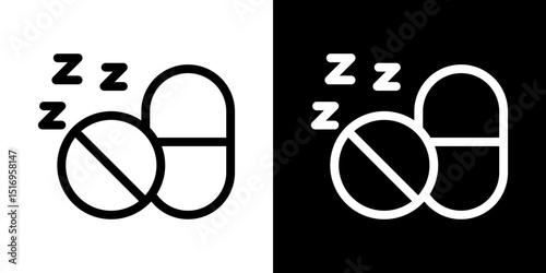 Sleeping pills icon symbol concept for graphic design, Website, UI. Svg