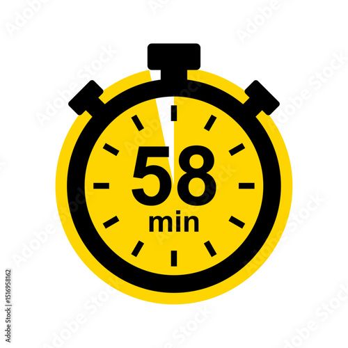 58 minute timer. Stopwatch icon