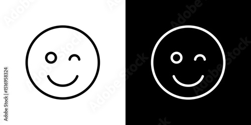 Smile wink icon symbol concept for graphic design, Website, UI. Svg