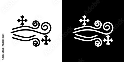 Snow blowing icon symbol concept for graphic design, Website, UI. Svg