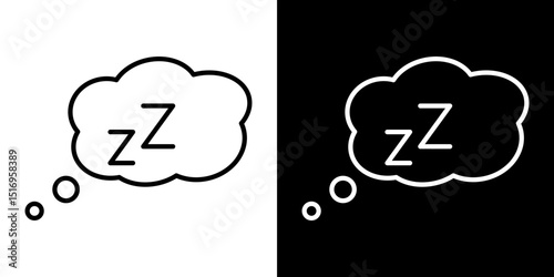 Snooze icon symbol concept for graphic design, Website, UI. Svg