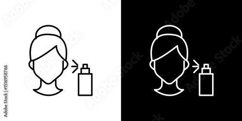 Spray on face icon symbol concept for graphic design, Website, UI. Svg