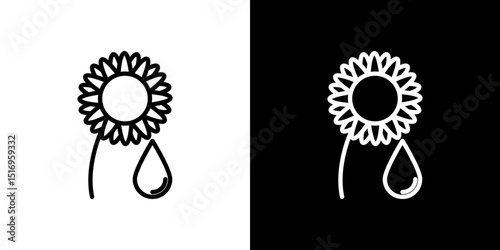 Sunflower oil icon symbol concept for graphic design, Website, UI. Svg
