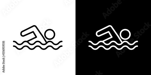 Swimmer icon symbol concept for graphic design, Website, UI. Svg