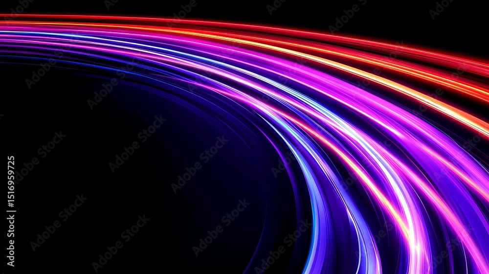 Naklejka premium Abstract vibrant light trails (15)