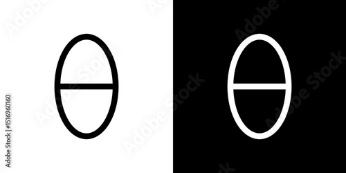Theta icon symbol concept for graphic design, Website, UI. Svg