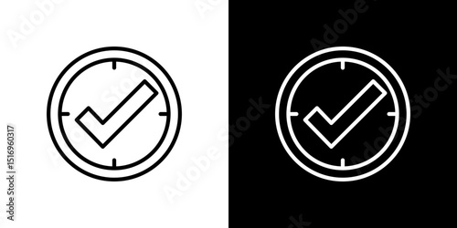 Time check icon symbol concept for graphic design, Website, UI. Svg