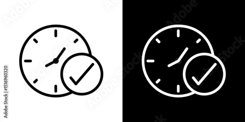 Time check icon symbol concept for graphic design, Website, UI. Svg