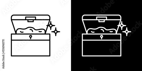 Treasure chest icon symbol concept for graphic design, Website, UI. Svg