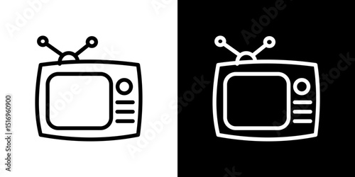 Tv retro icon symbol concept for graphic design, Website, UI. Svg