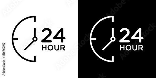 Twenty four hours icon symbol concept for graphic design, Website, UI. Svg
