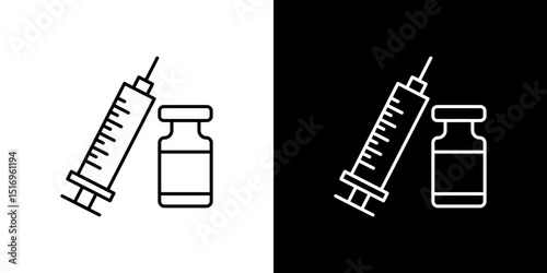 Vaccine vial icon symbol concept for graphic design, Website, UI. Svg