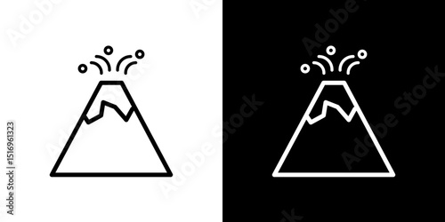 Volcano eruption icon symbol concept for graphic design, Website, UI. Svg