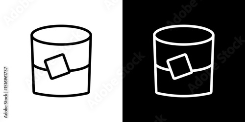 Whiskey Glass icon symbol concept for graphic design, Website, UI. Svg