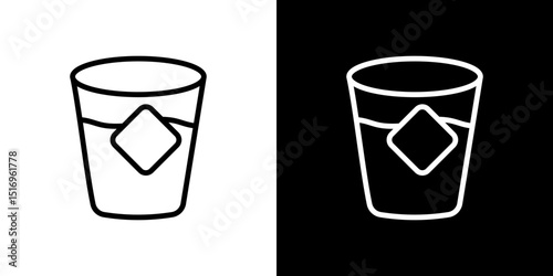 Whiskey Glass icon symbol concept for graphic design, Website, UI. Svg