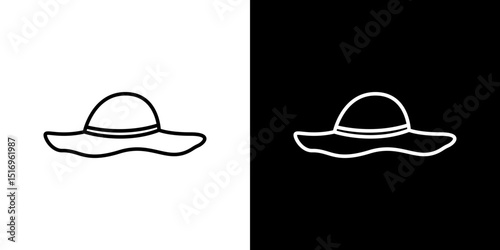 Woman hat icon symbol concept for graphic design, Website, UI. Svg