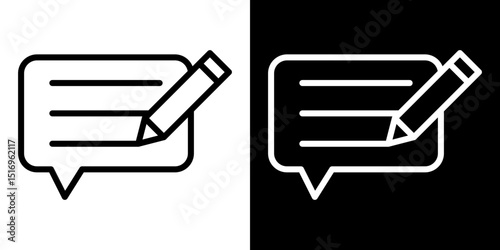 Write comment icon symbol concept for graphic design, Website, UI. Svg