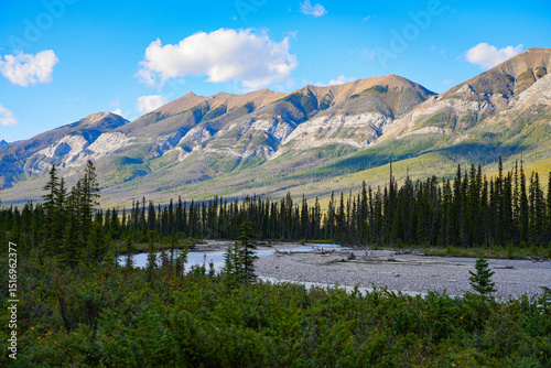 Kootenay River flowing at the Sir George Simpson site in the Kootenay National Park, British Columbia, Canada