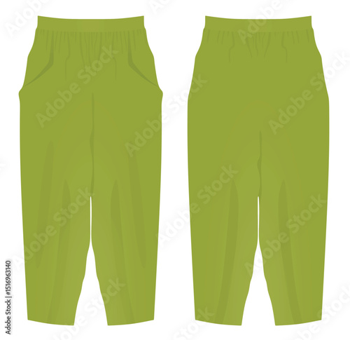Green harem pants. vector illustration	