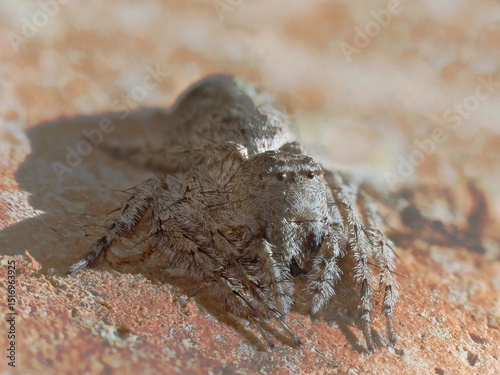 A Close-up Image of an Unidentified Small Spider Which Appears to be Covered in Wool or Feathers