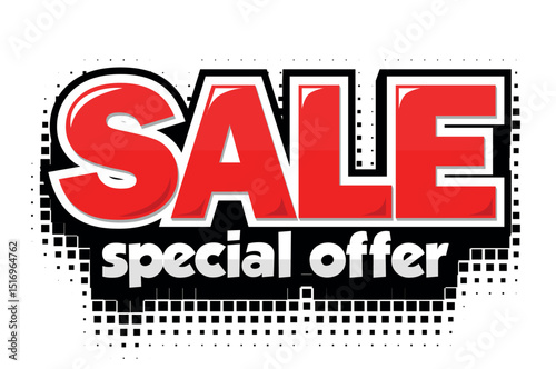 Special offer for sale advertising  sticker. Vector template for label on transparent background