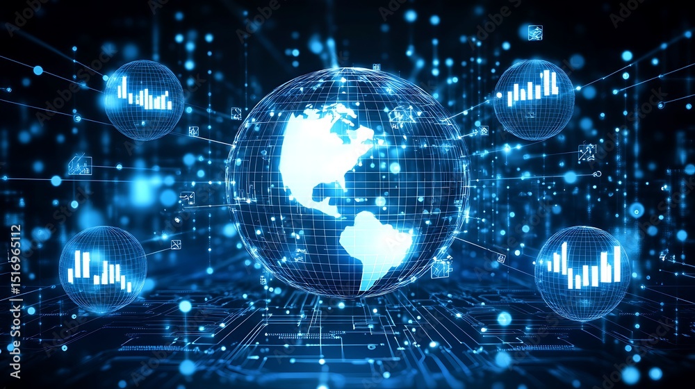 Obraz premium Global data network