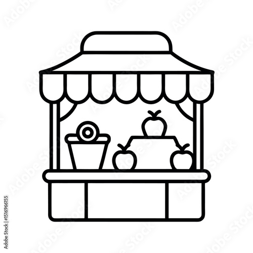 Farmers Market Stall Line Drawing