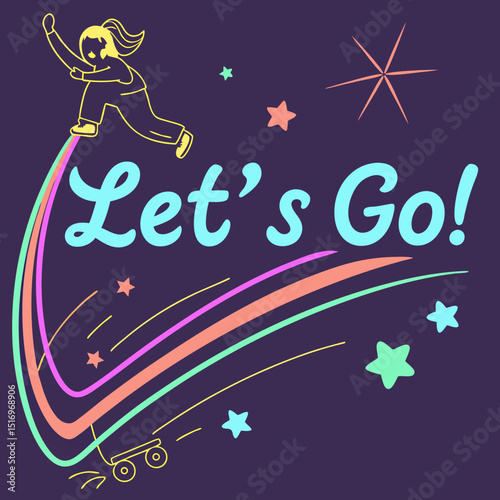 Let's Go! A Generated AI Illustration of Joyful Movement