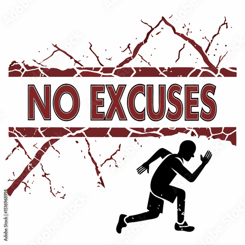 No Excuses Generated AI Fitness Motivation Poster Design