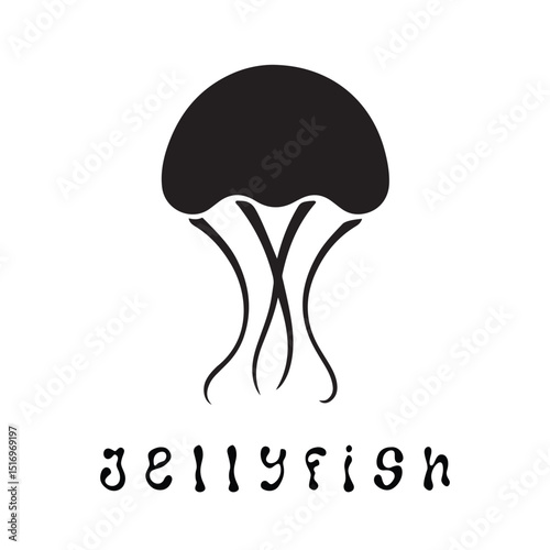 Minimal Jellyfish Logo Design – Vector Silhouette Style for Modern Ocean Branding
