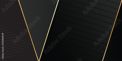 luxurious abstract black gray gold line overlap layers background. eps10 vector