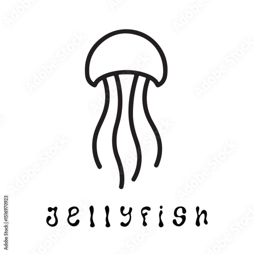 Minimal Jellyfish Logo Design – Vector Silhouette Style for Modern Ocean Branding
